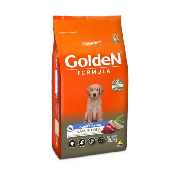 Ração Golden Fórmula para Cães Filhotes Carne e Arroz 15 kg