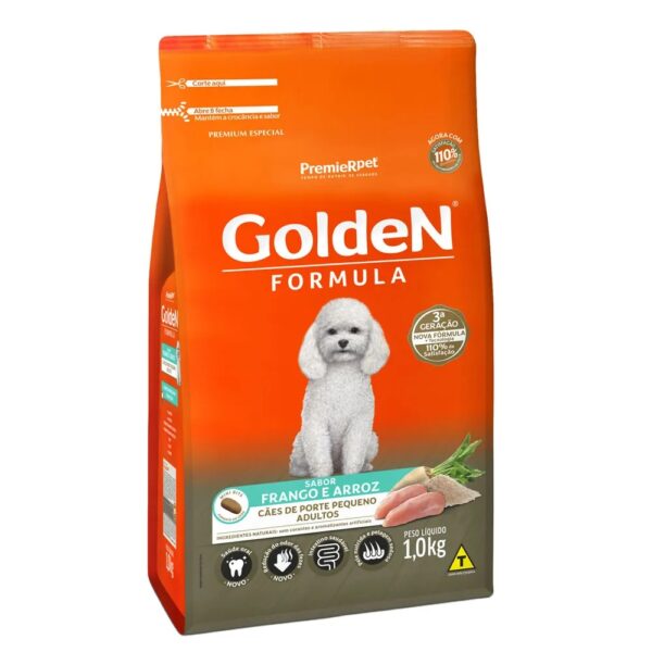 Ração Golden Fórmula Cães Adultos Raças Pequenas Frango e Arroz Mini Bits