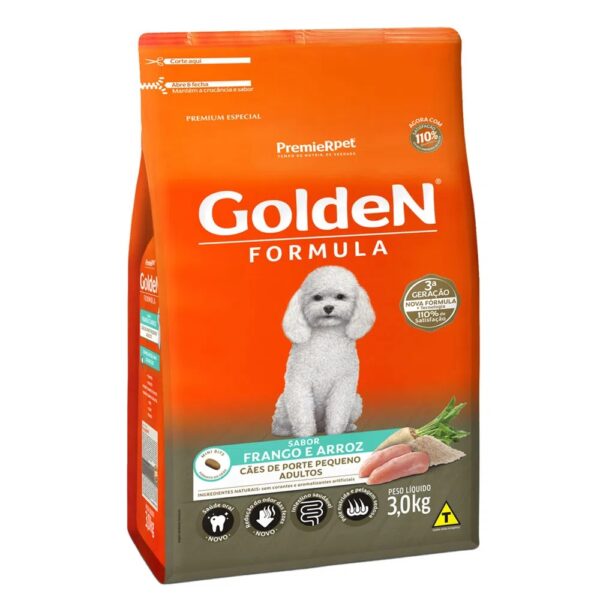 Ração Golden Fórmula Cães Adultos Raças Pequenas Frango e Arroz Mini Bits - Image 3