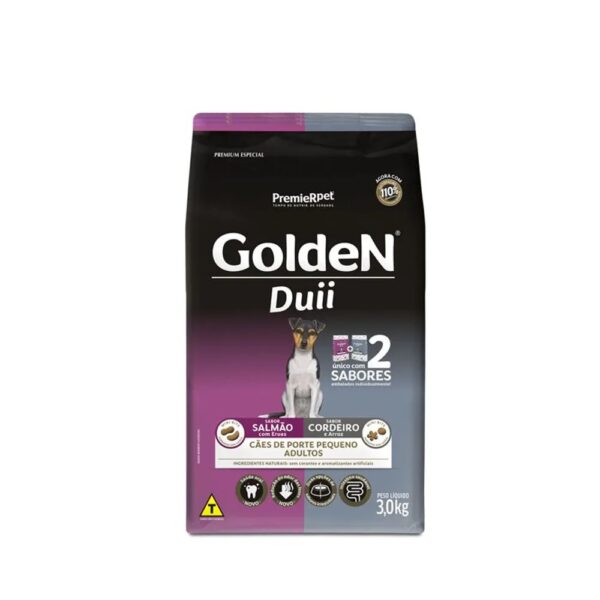 Ração Golden Duii Cães Adultos Porte Pequeno Salmão e Cordeiro 3 kg