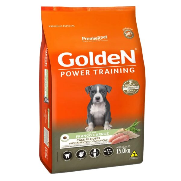 Ração Golden Power Training Filhotes Frango e Arroz 15 kg