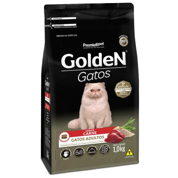 Ração Golden Gatos Adultos Carne