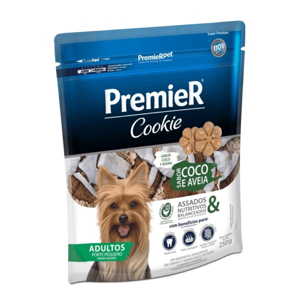 Cookie Premier Cães Adultos Porte Pequeno Coco e Aveia 250 g